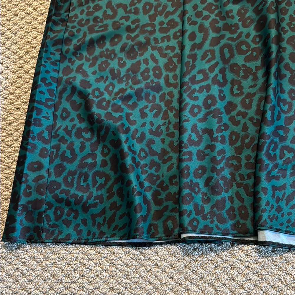 Leopard Print Skirt in Teal and Black